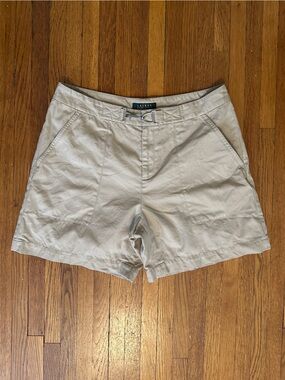 Lauren Ralph Lauren Khaki Cotton Shorts with Silver Buckle